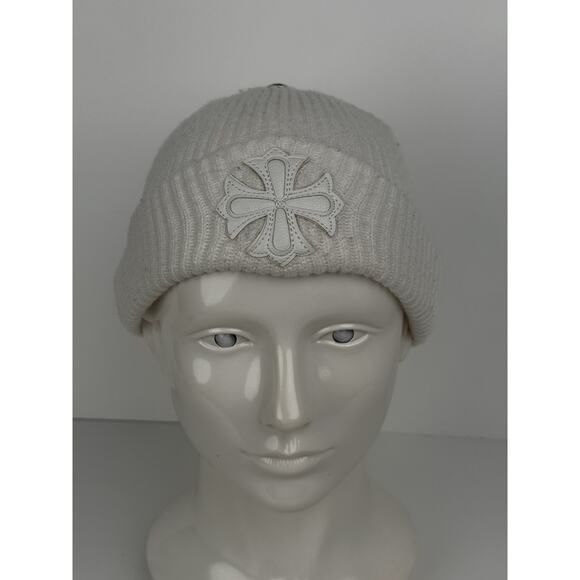 Chrome Hearts Cross Patch Cashmere Knitt Hat with the Silver Button - Picture 1 of 9